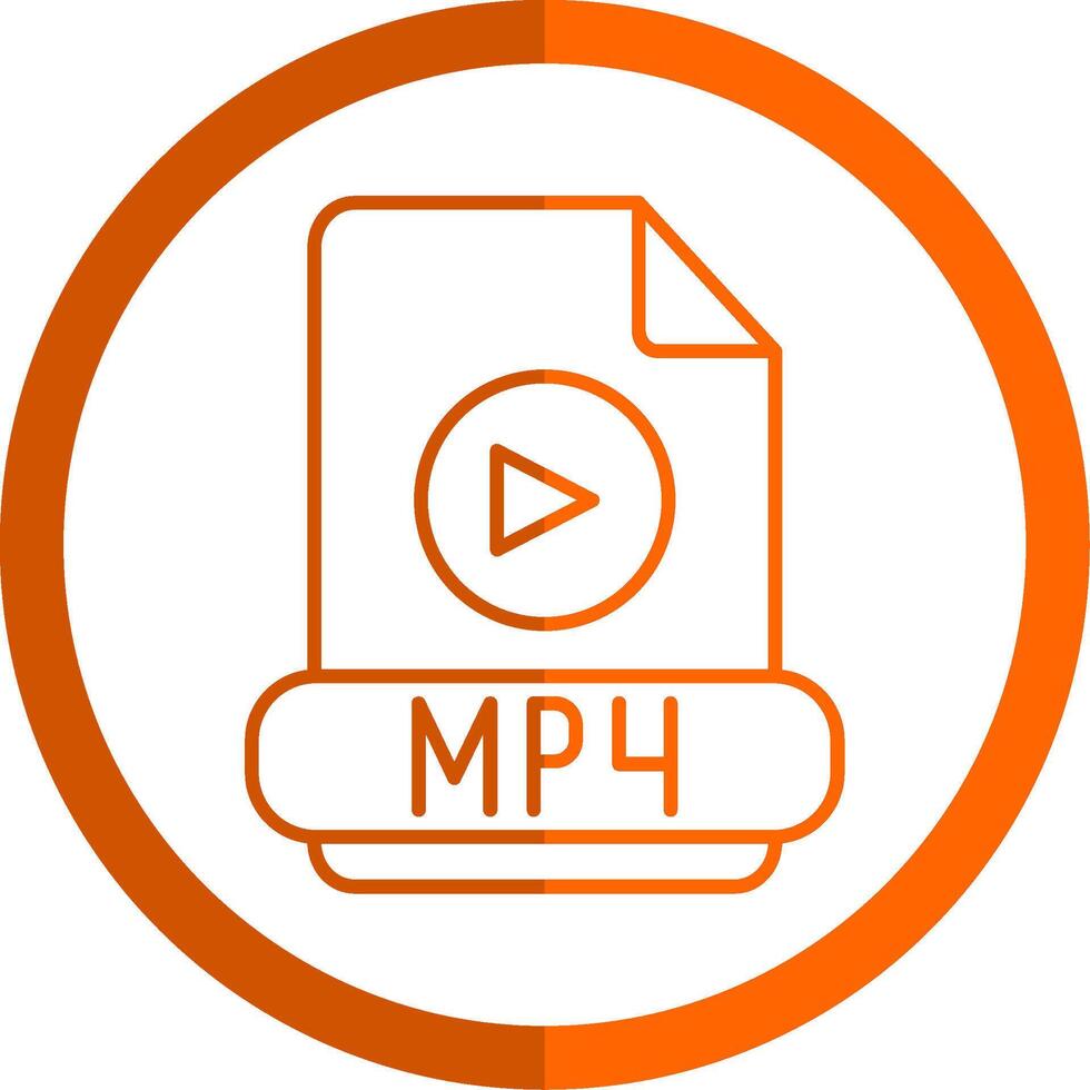 Mp4 Line Orange Circle Icon vector