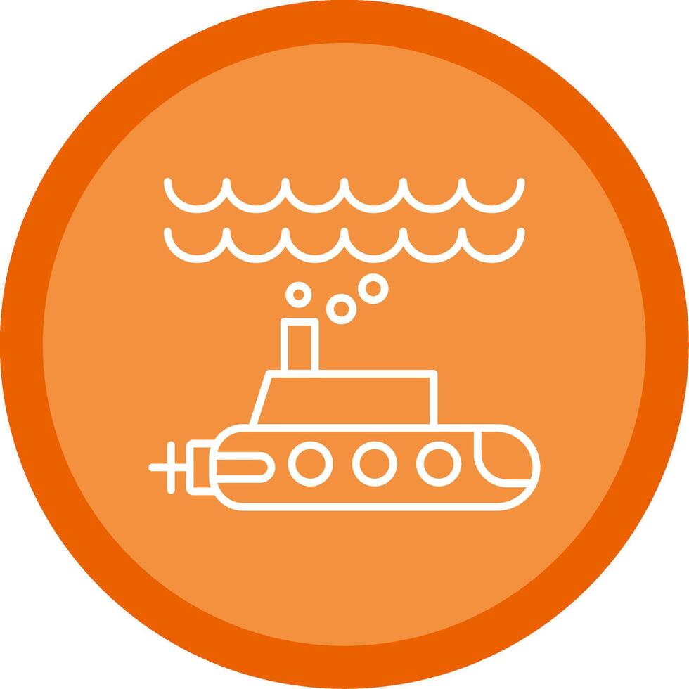 Submarine Line Multi Circle Icon vector