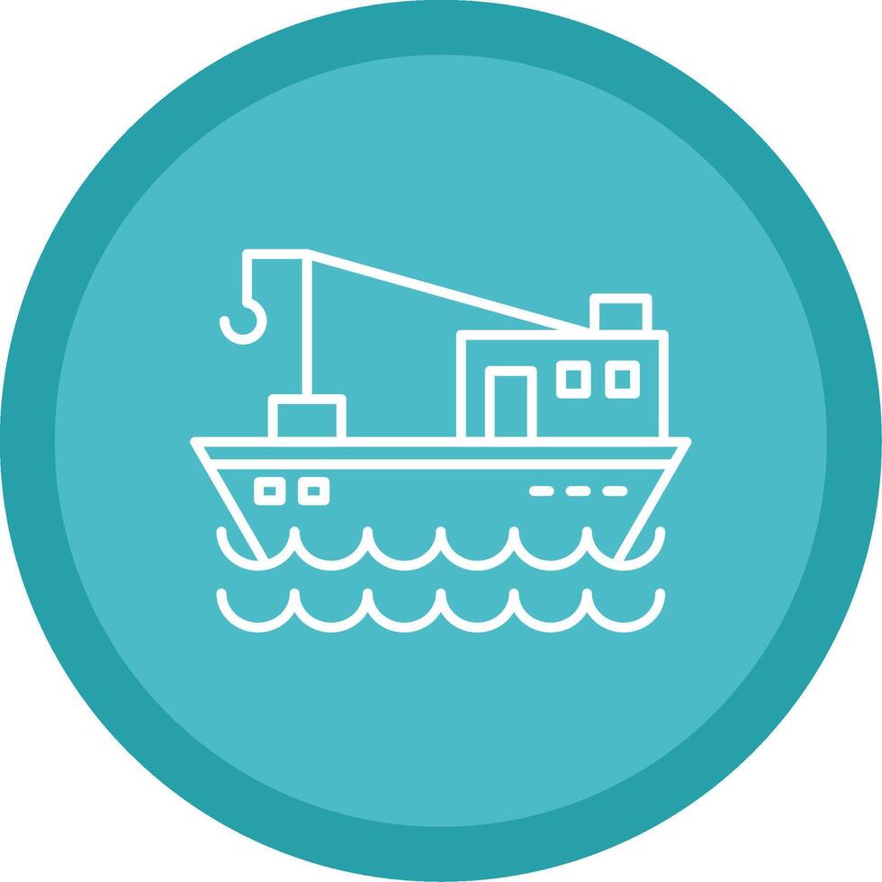 Fishing Boat Line Multi Circle Icon vector