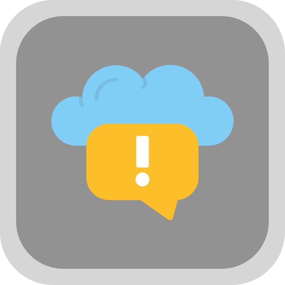 Cloud Messaging Flat Round Corner Icon vector