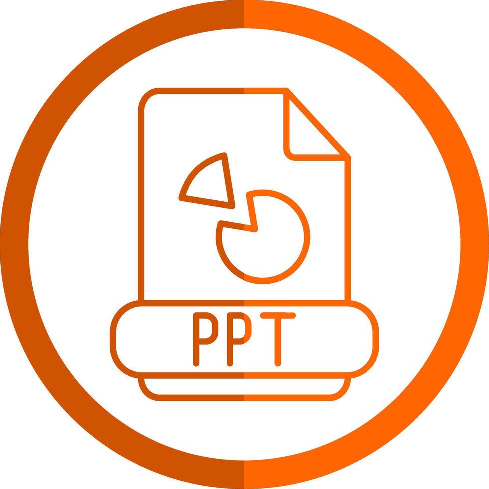 Ppt Line Orange Circle Icon vector