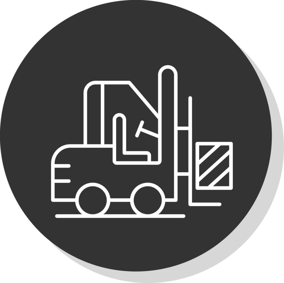 Forklift Line Grey Circle Icon vector