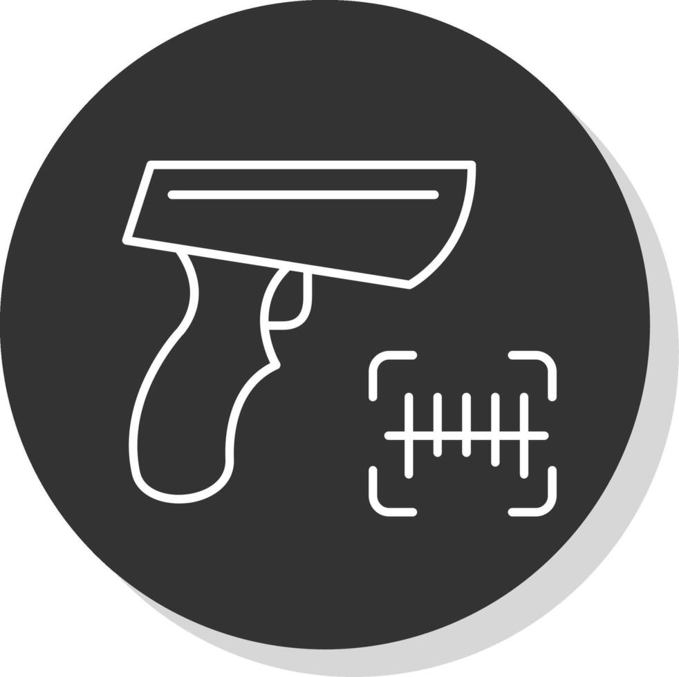 Barcode Scanner Line Grey Circle Icon vector
