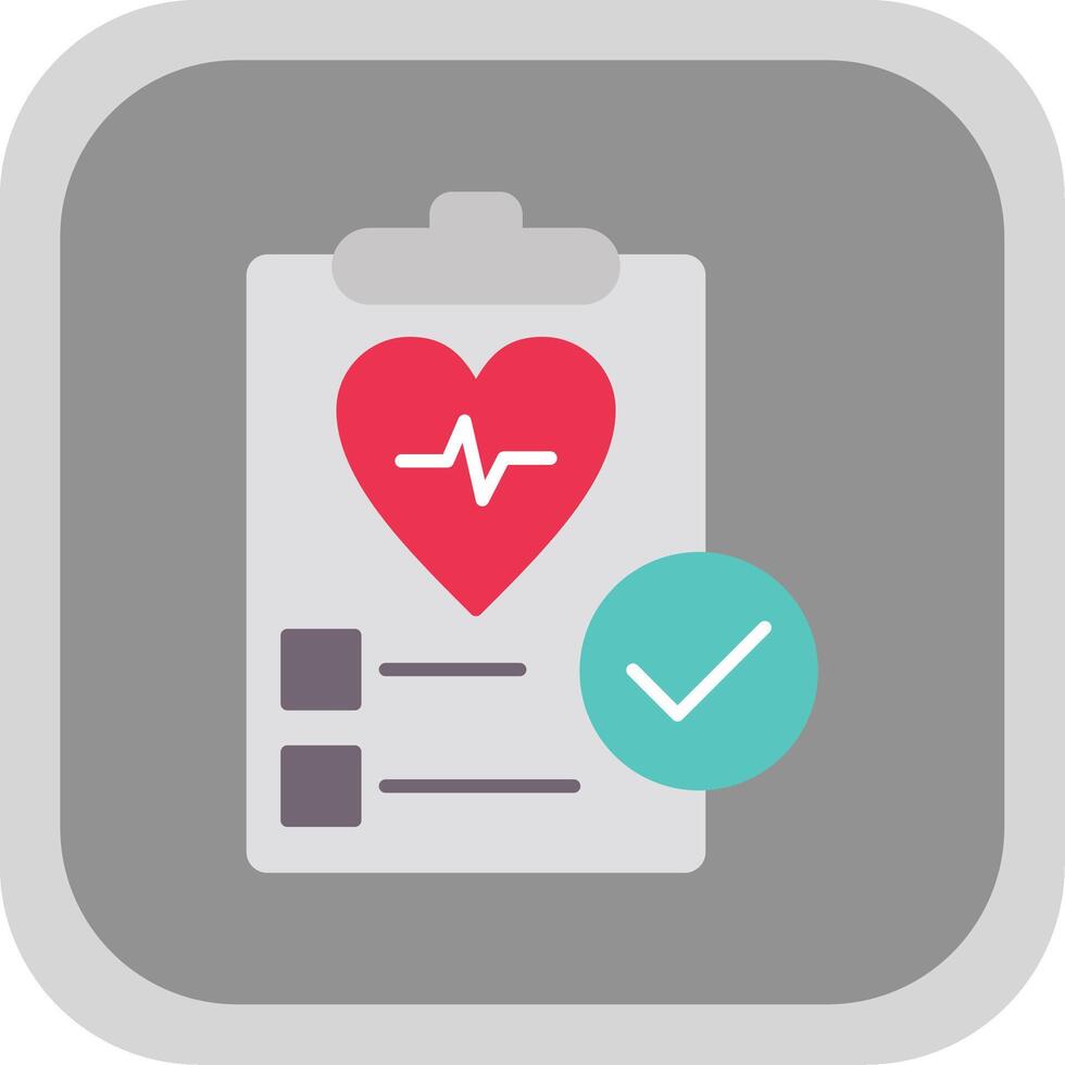 Health Check Flat Round Corner Icon vector