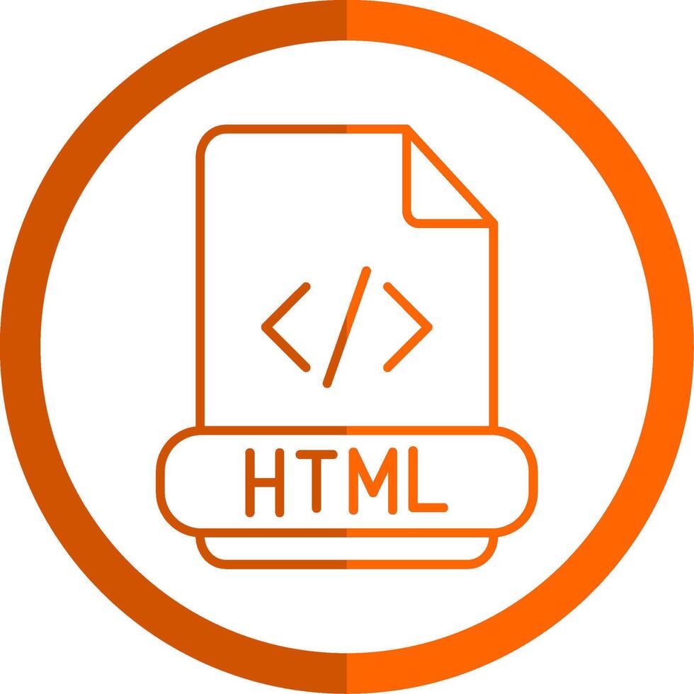 Html Line Orange Circle Icon vector