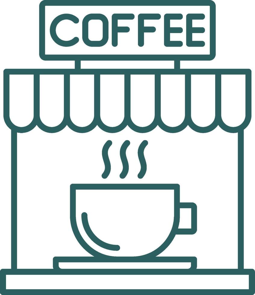 Coffee Line Gradient Round Corner Icon vector