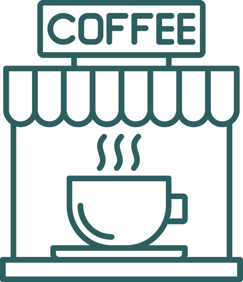 Coffee Line Gradient Round Corner Icon vector
