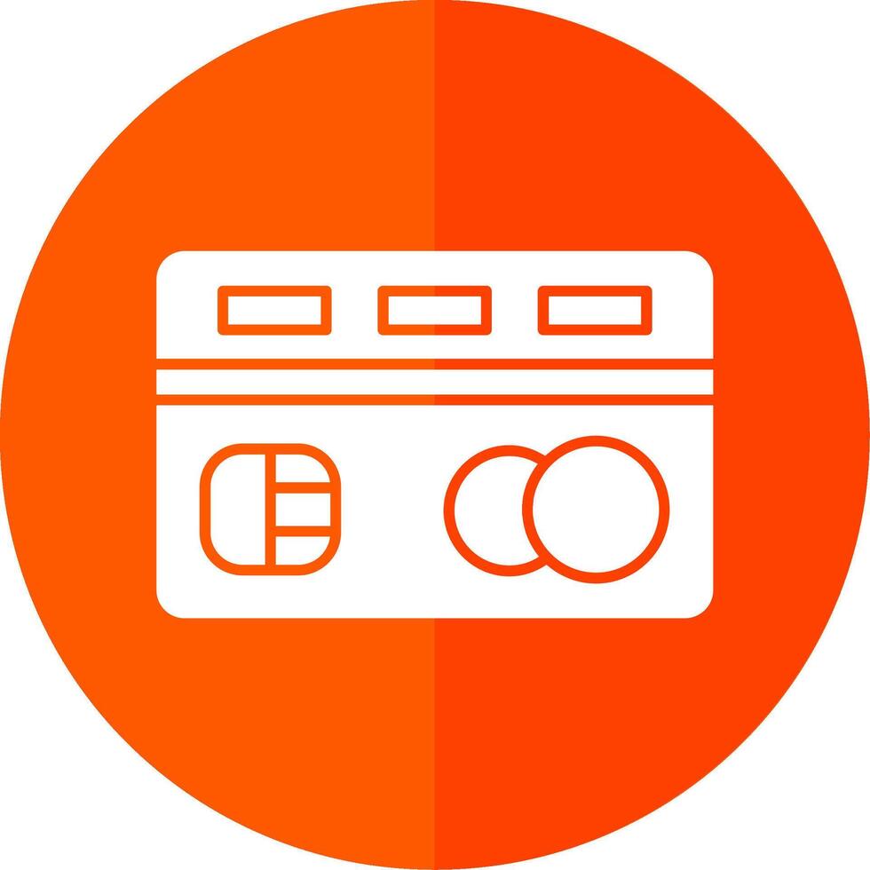 Credit Card Glyph Red Circle Icon vector