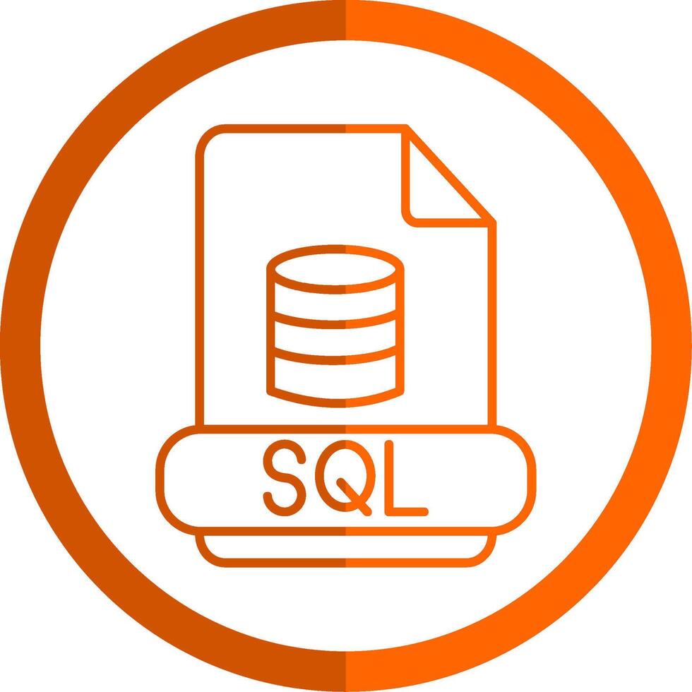 Sql Line Orange Circle Icon 42966525 Vector Art at Vecteezy