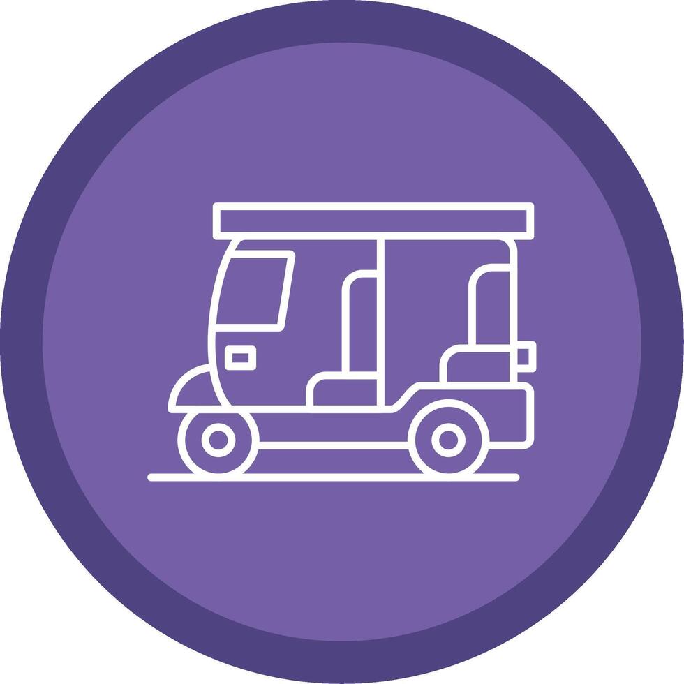Rickshaw Line Multi Circle Icon vector