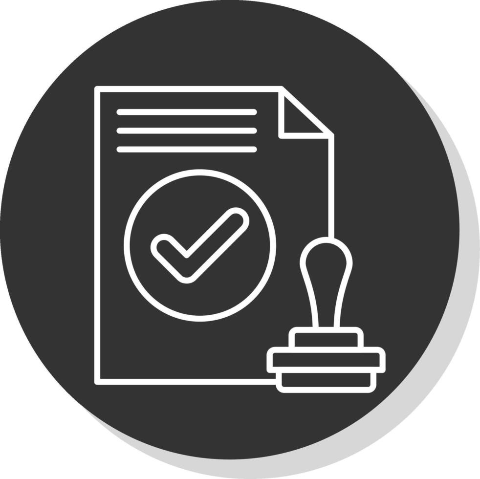 Approval Line Grey Circle Icon vector