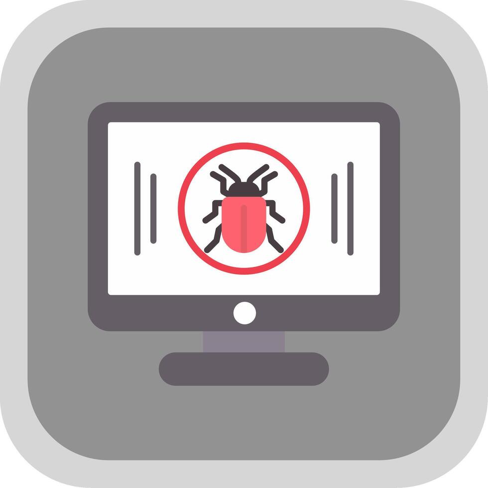 Malware Flat Round Corner Icon vector