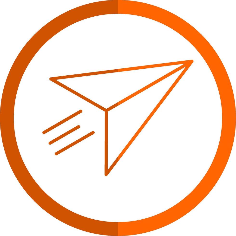 Send Line Orange Circle Icon vector