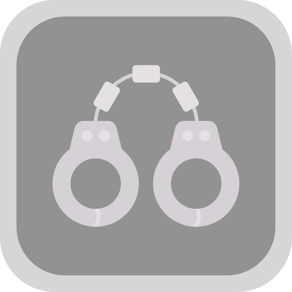 Handcuffs Flat Round Corner Icon vector