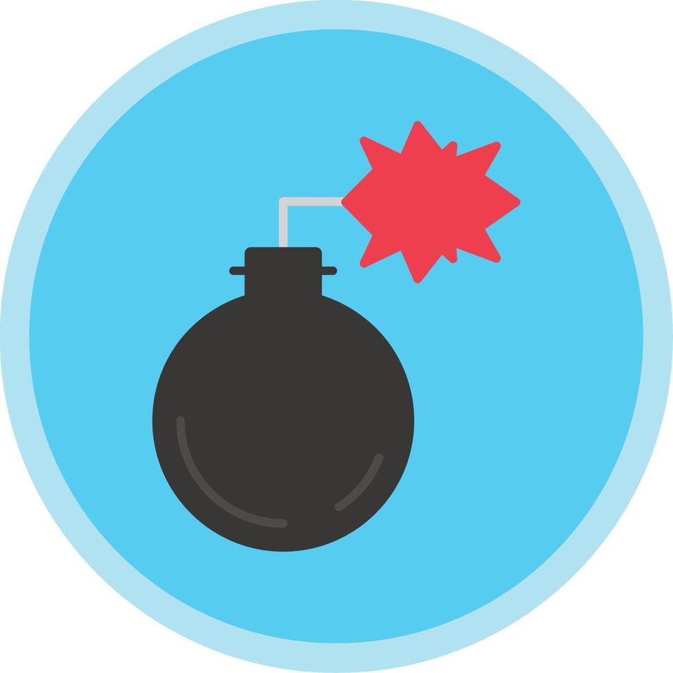 Bomb Flat Multi Circle Icon vector