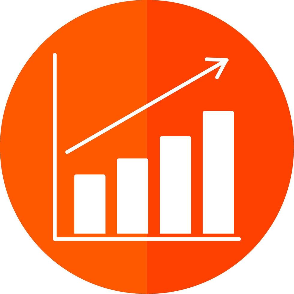 Bar Chart Glyph Red Circle Icon vector