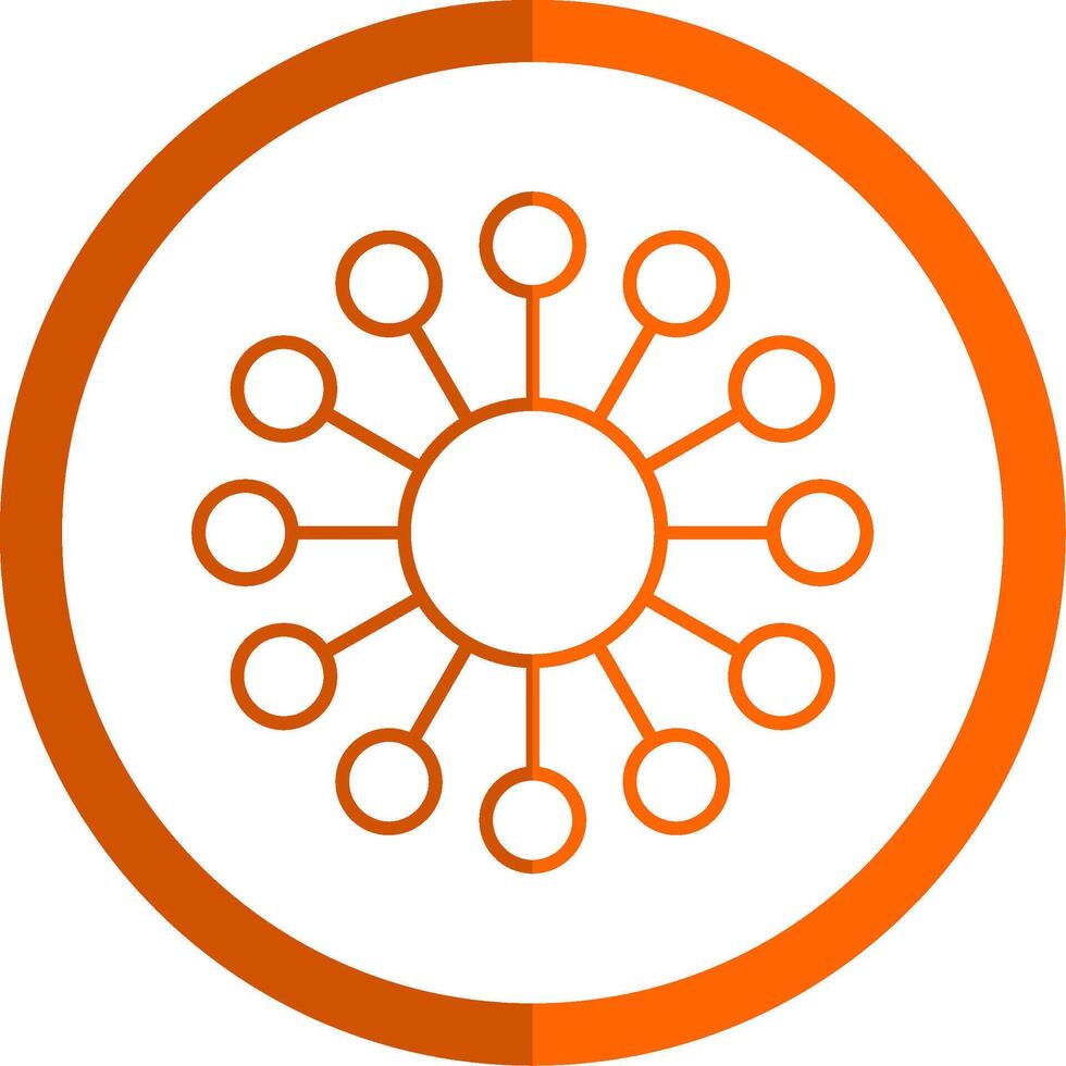 Diagram Line Orange Circle Icon vector