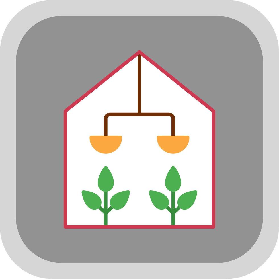 Greenhouse Flat Round Corner Icon vector