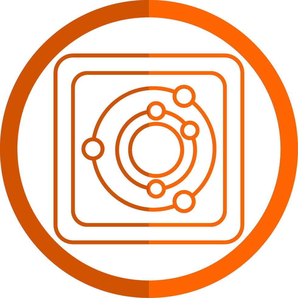 Radar Line Orange Circle Icon vector