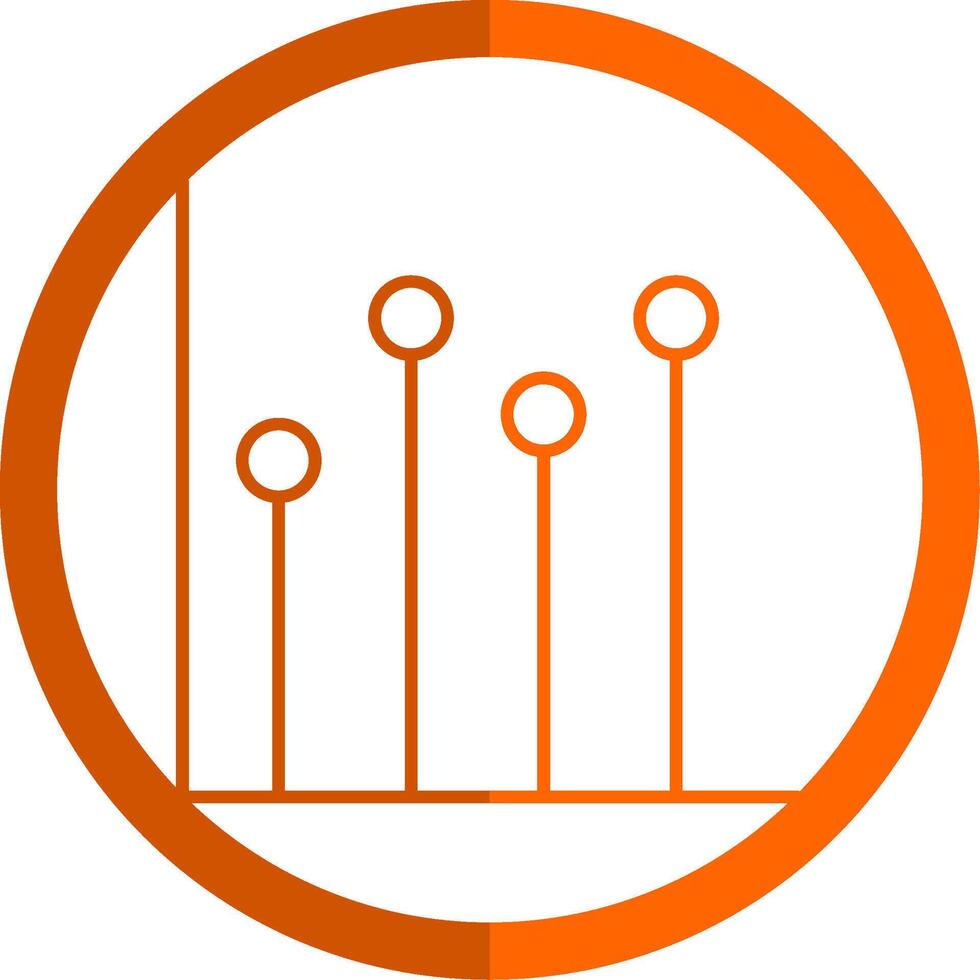 Status Line Orange Circle Icon vector