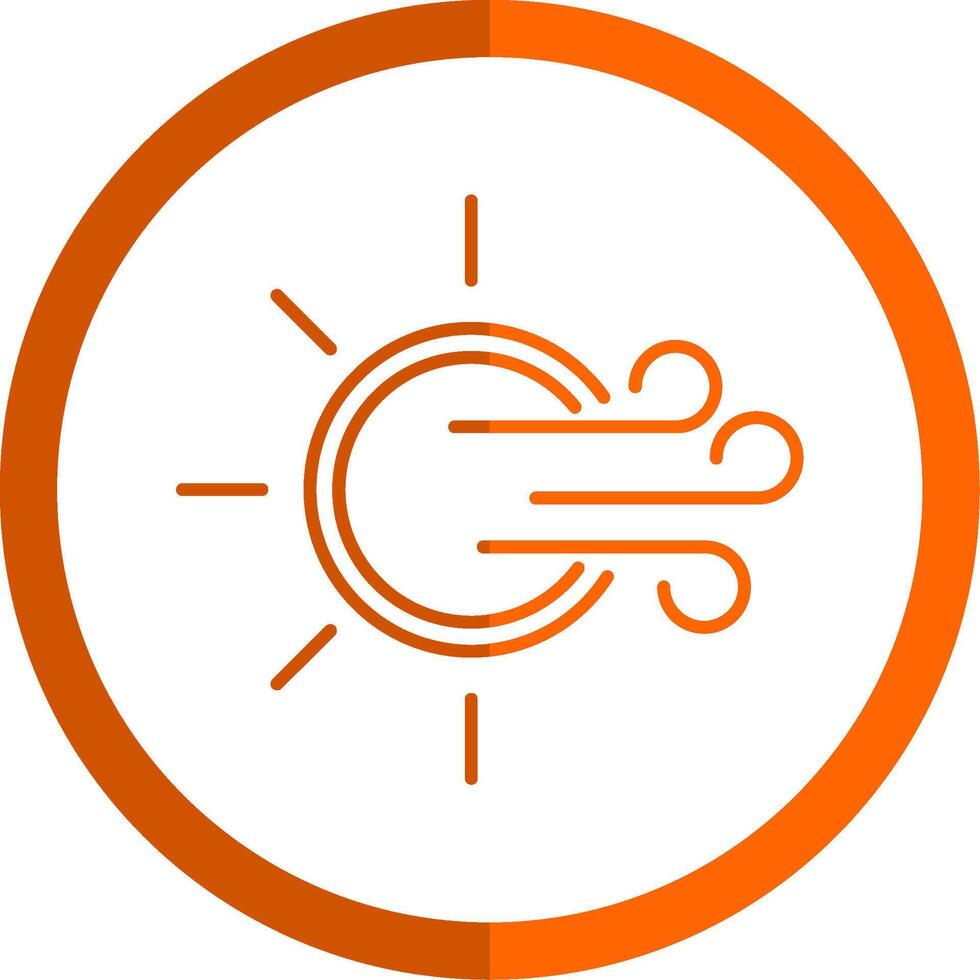 Windy Line Orange Circle Icon vector
