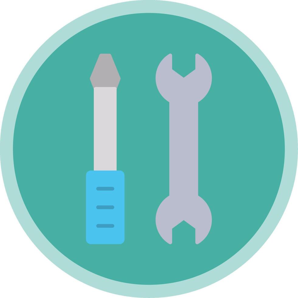 Repair Services Flat Multi Circle Icon vector