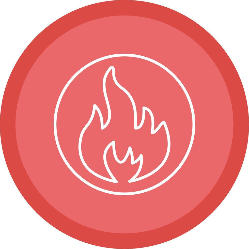 fuego línea multi circulo icono vector