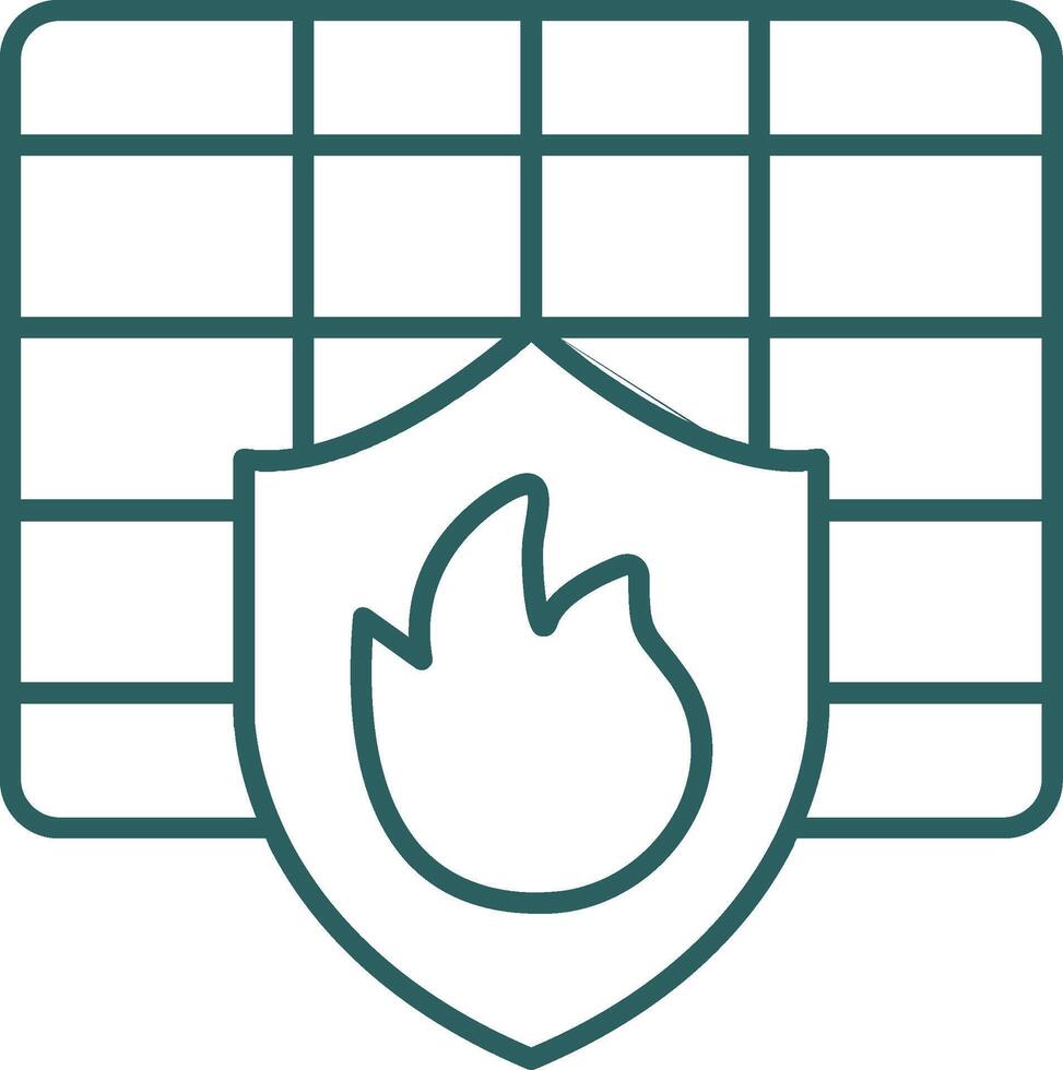 Firewall Line Gradient Round Corner Icon vector