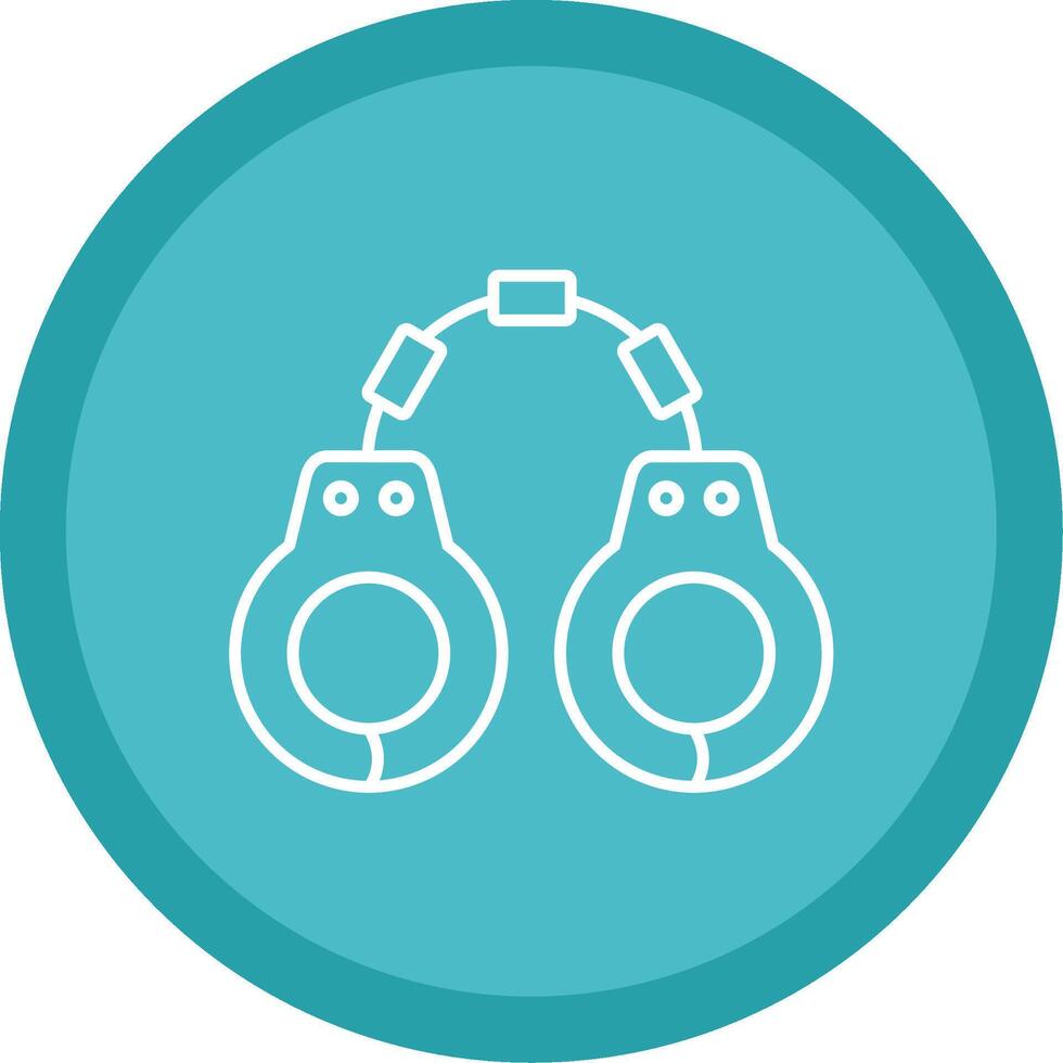 Handcuffs Line Multi Circle Icon vector