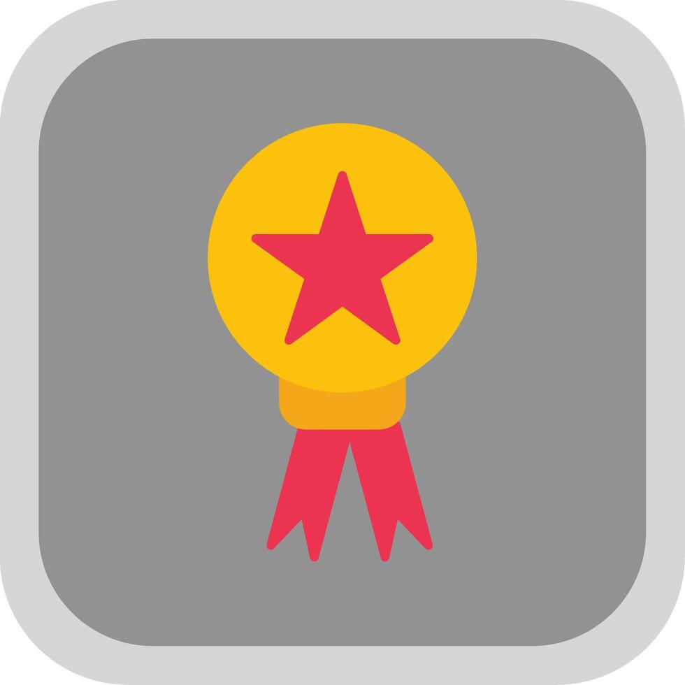Star Medal Flat Round Corner Icon vector