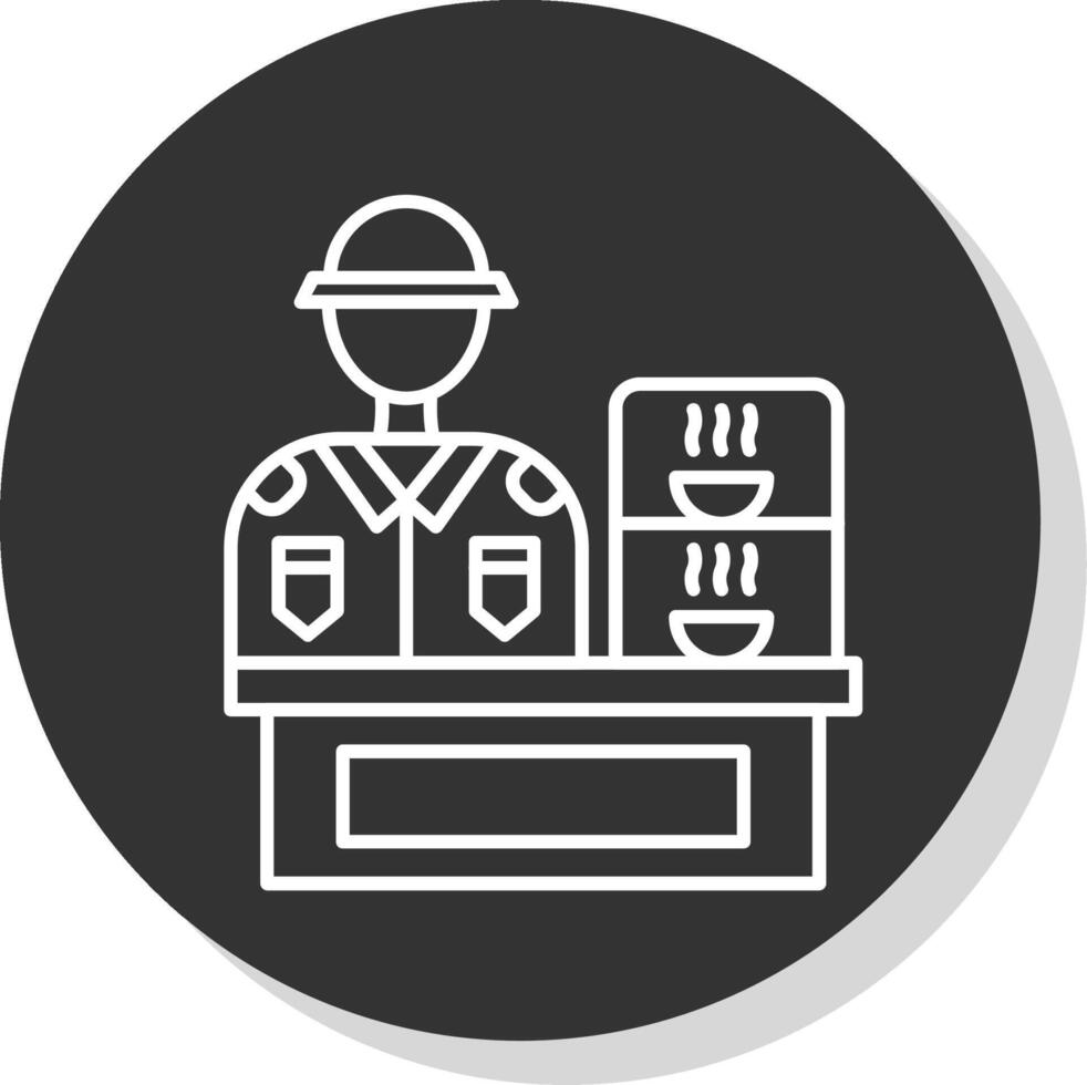 Canteen Line Grey Circle Icon vector