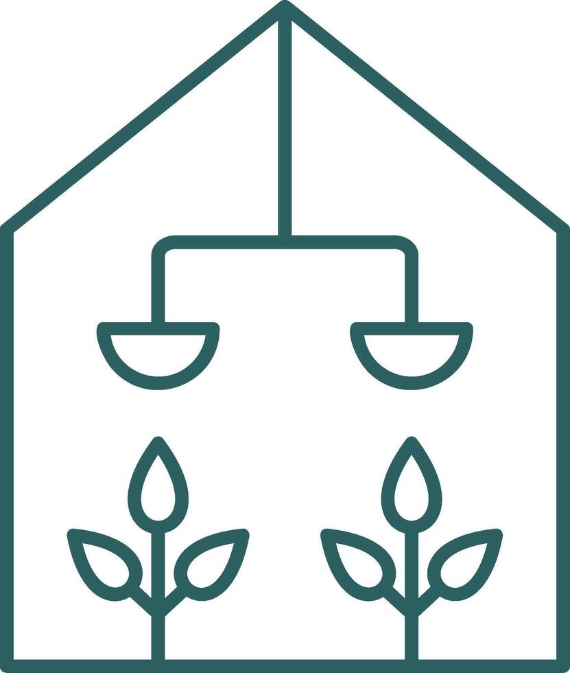 Greenhouse Line Gradient Round Corner Icon vector