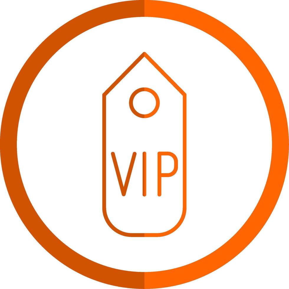 VIP pasar línea naranja circulo icono vector