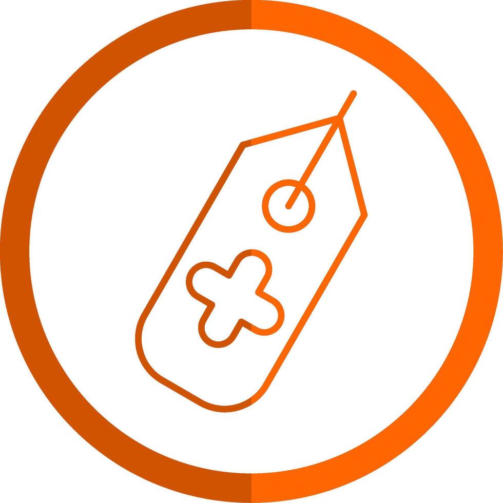 Tag Line Orange Circle Icon vector