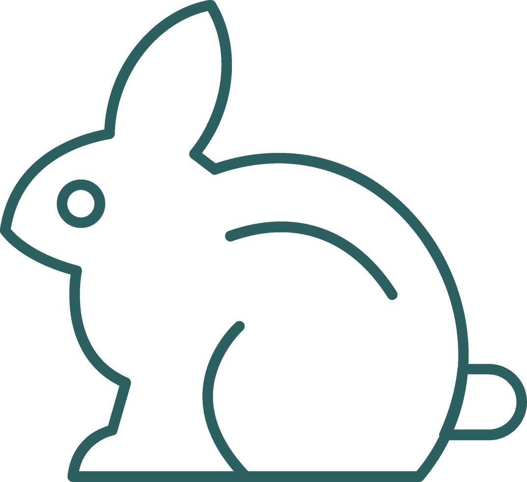 Rabbit Line Gradient Round Corner Icon vector