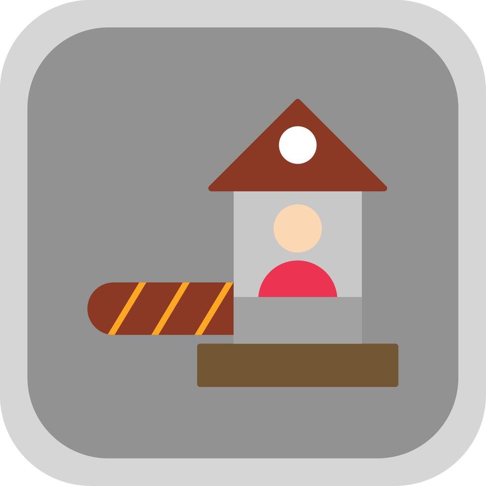 Checkpoint Flat Round Corner Icon vector