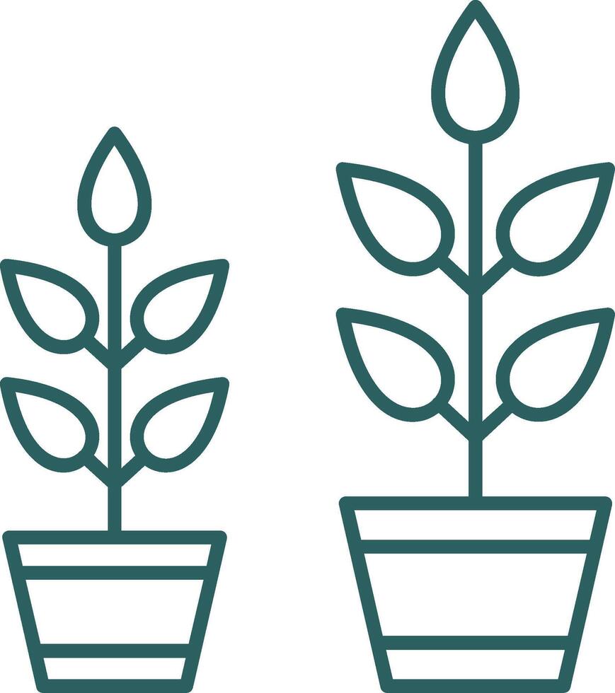 Grow Plant Line Gradient Round Corner Icon vector