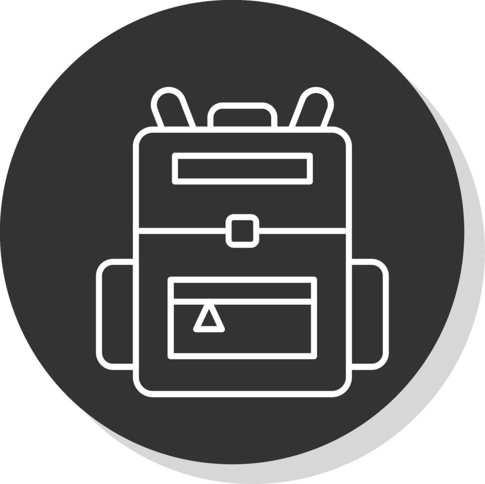 Backpack Line Grey Circle Icon vector