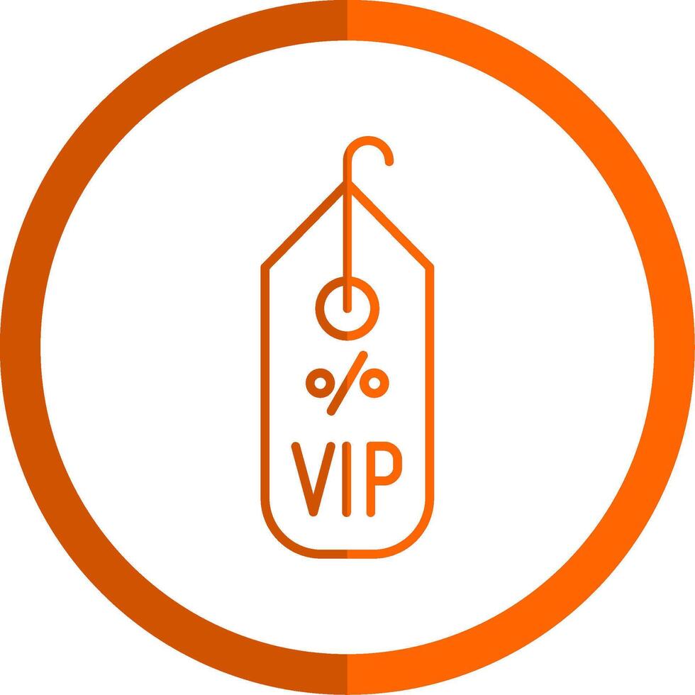 VIP línea naranja circulo icono vector