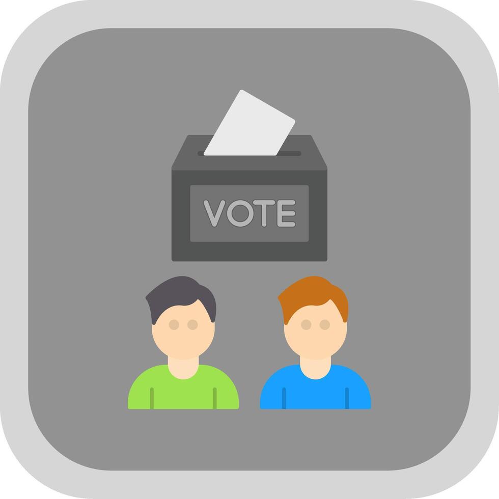 Voters Flat Round Corner Icon vector