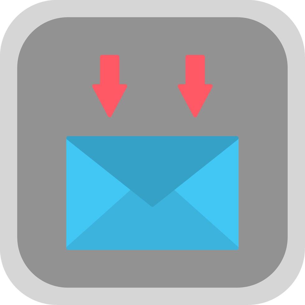Mail Flat Round Corner Icon vector