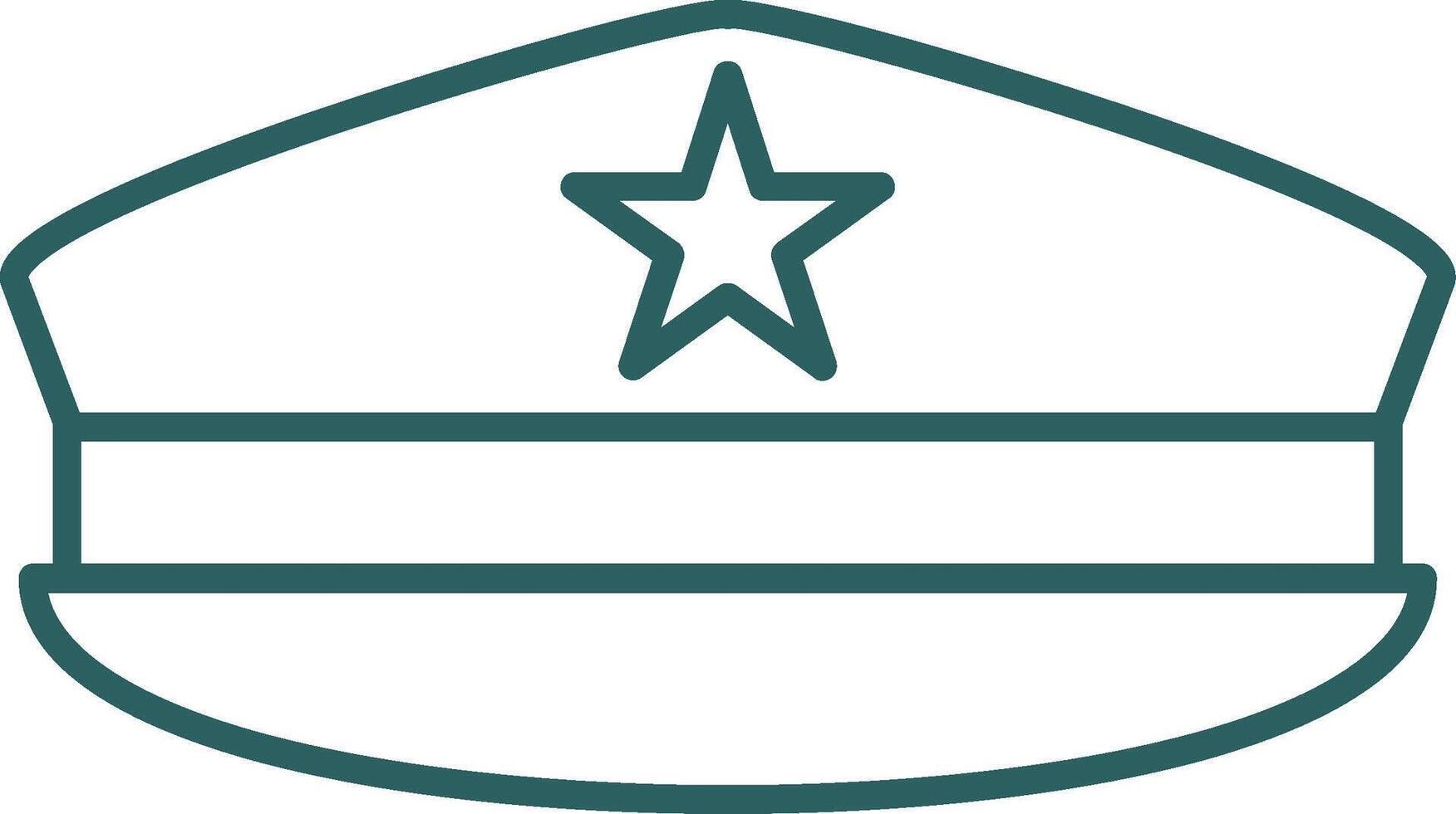 Military Hat Line Gradient Round Corner Icon vector