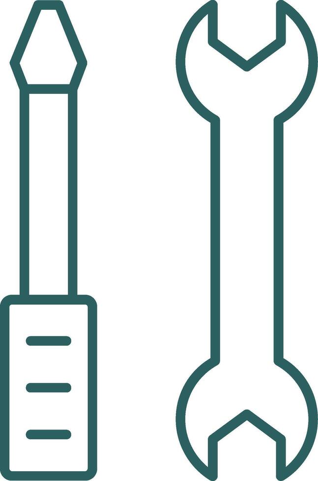 Repair Services Line Gradient Round Corner Icon vector