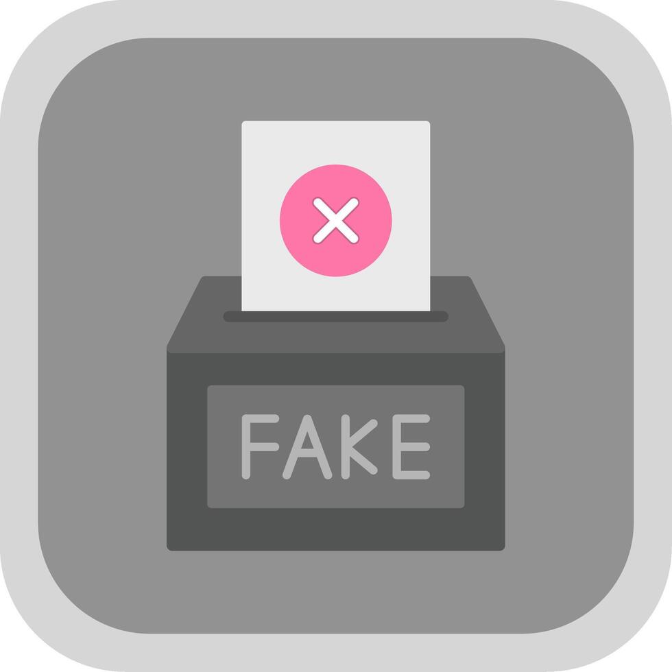 Fake Flat Round Corner Icon vector