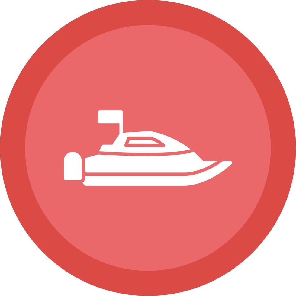 Speed Boat Glyph Multi Circle Icon vector