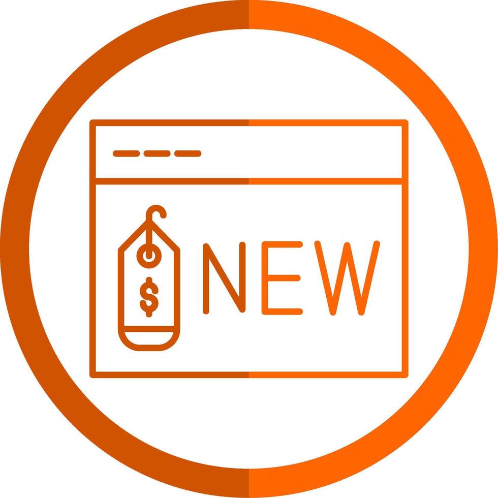 New Item Line Orange Circle Icon vector