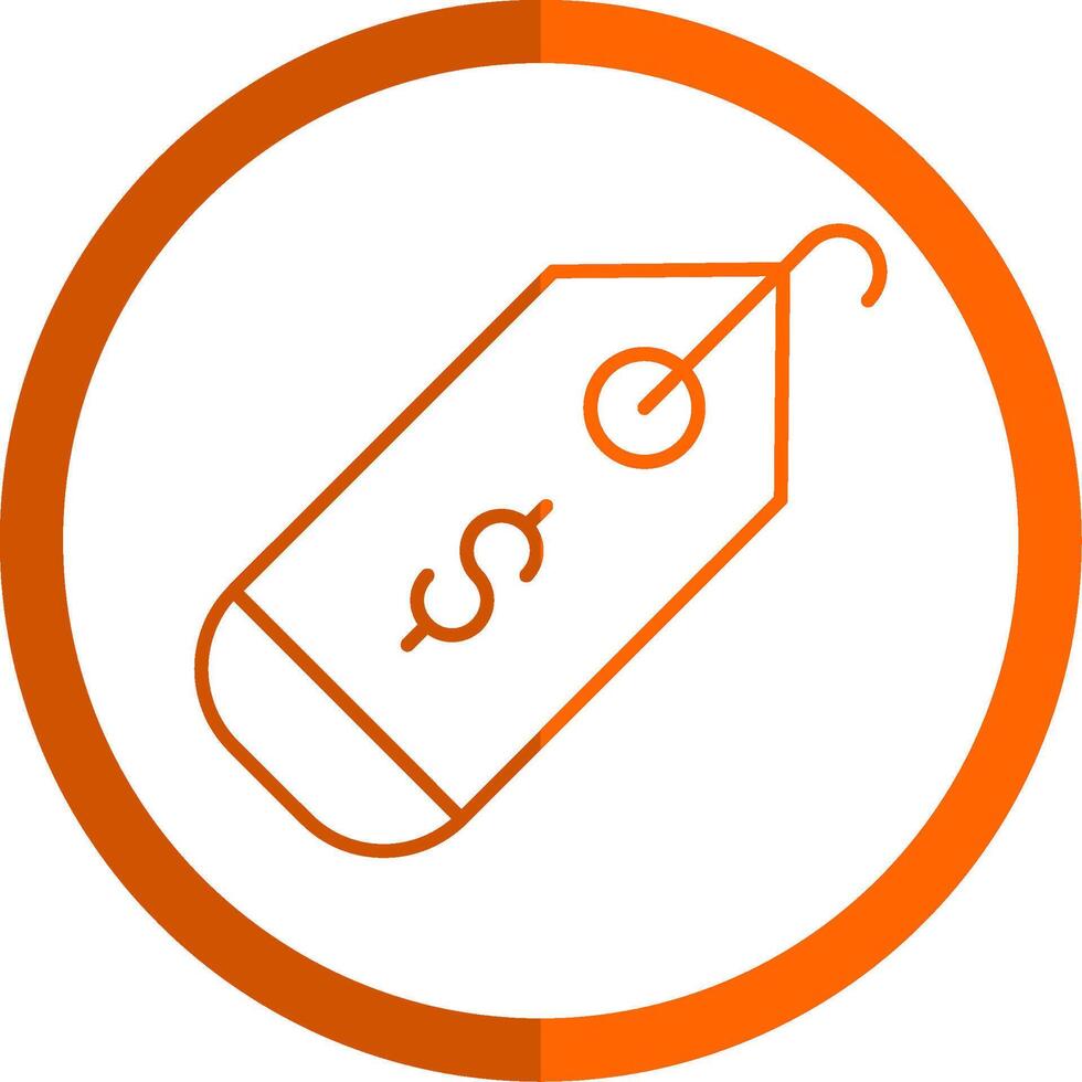 Tag Line Orange Circle Icon vector