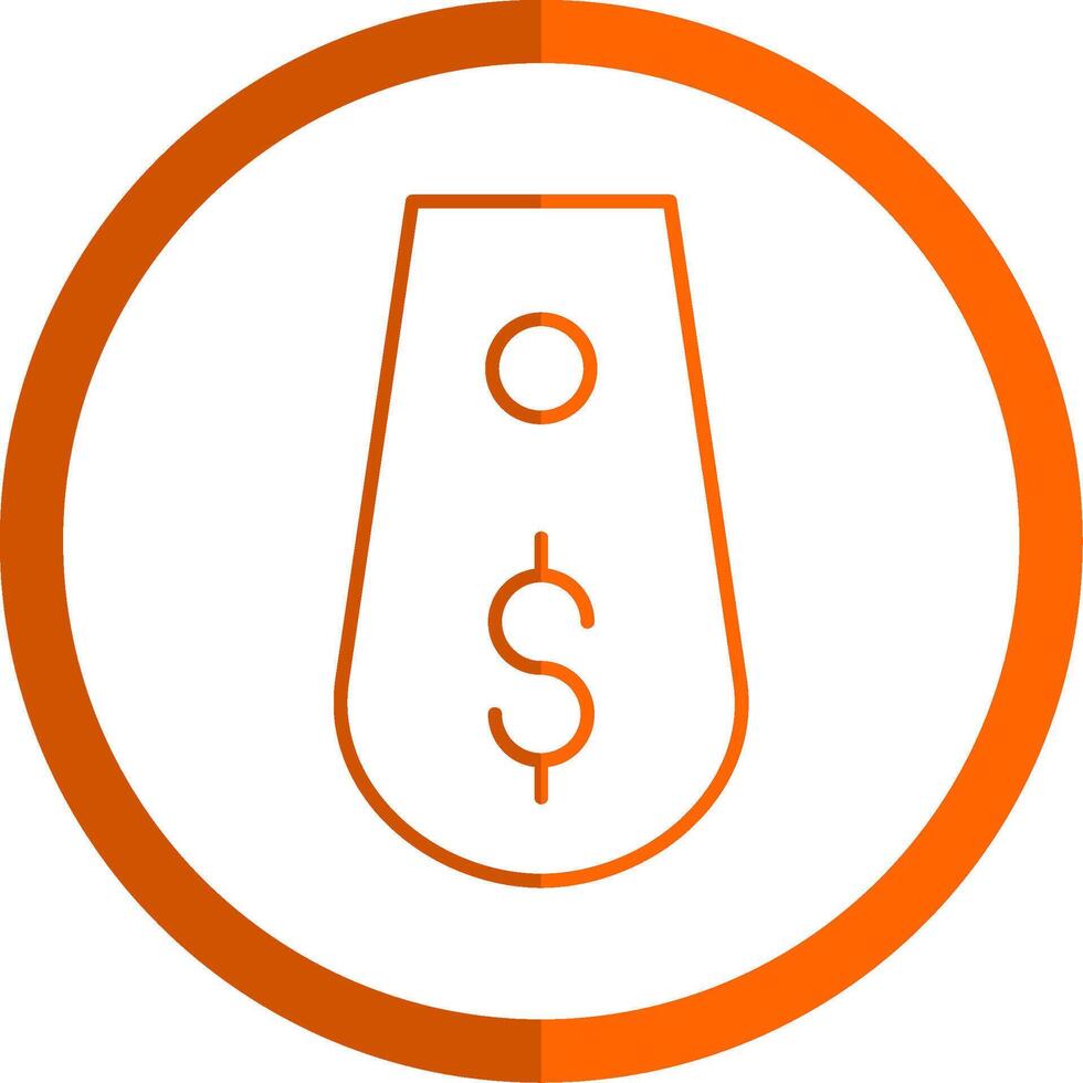 Tag Line Orange Circle Icon vector