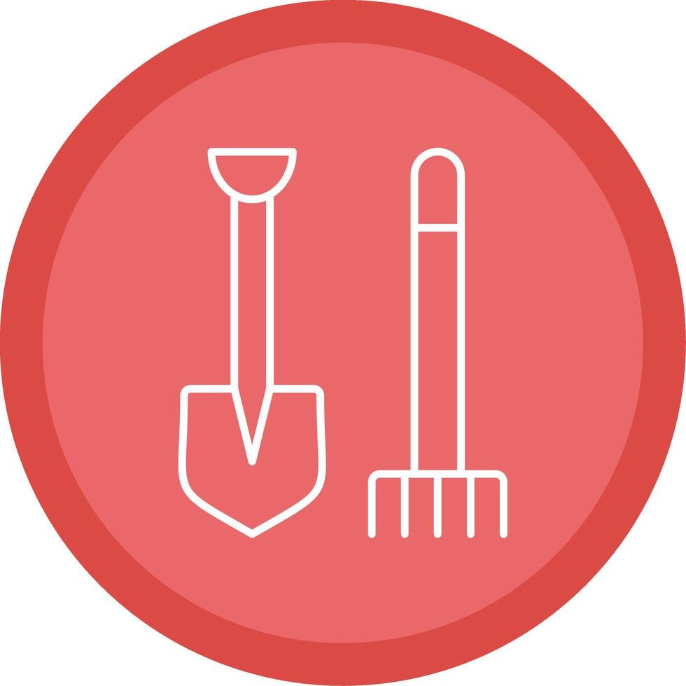 Pitchfork Line Multi Circle Icon vector