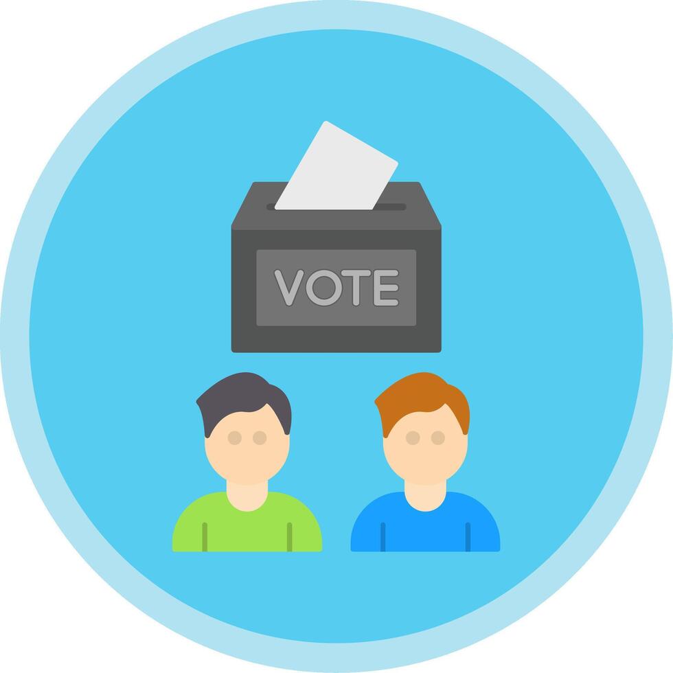 Voters Flat Multi Circle Icon vector